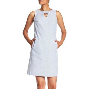 Anne Klein Seersucker Keyhole Shift Dress NWT